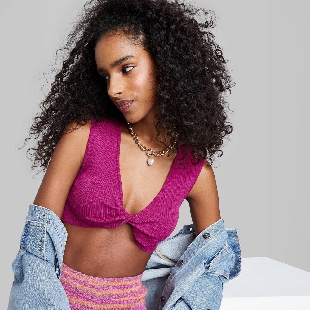 Reversible Knotted Twist Crop Sweater/Knit Top